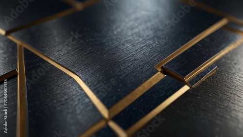 Modern design featuring close up of black and gold clock - Generative AI