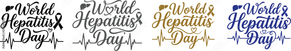 Fototapeta premium World hepatitis day awareness logos