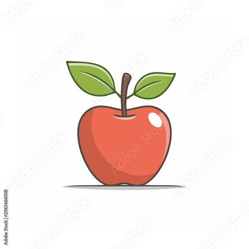 Red heart with green leaves vector