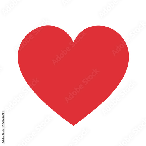 Red heart icon on transparent background