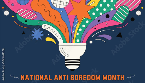 Billede på lærred Vibrant light bulb illustration representing creative ideas for anti boredom mon