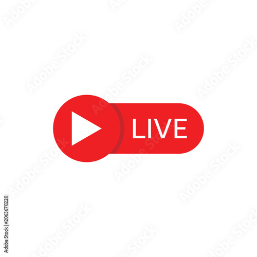 Live streaming play button logo icon
