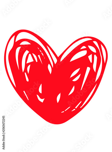 Red Scribble Heart Doodle
