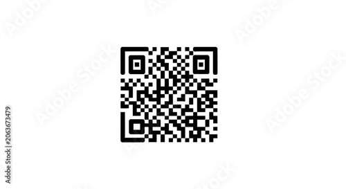 Fotografie Black and white QR code symbol.