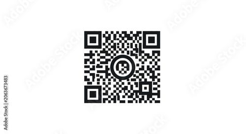 Obraz na plátně Black and white qr code symbol.