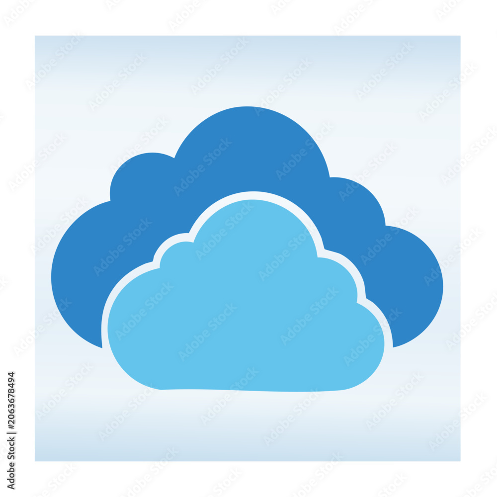Fototapeta premium Flat design blue cloud vector icon