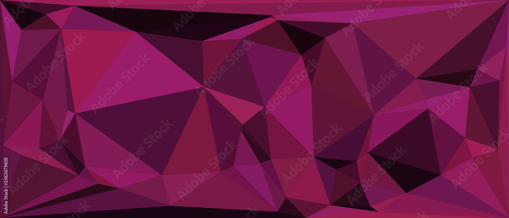 Obraz premium PrintAbstract Low Poly Geometric Background with Magenta, Purple, and Burgundy Triangles