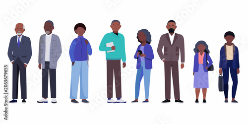 Cuadro en lienzo Diverse people illustration flat vector style on a white background