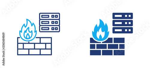 Canvastavla Network Firewall Line Glyph dual color style collection