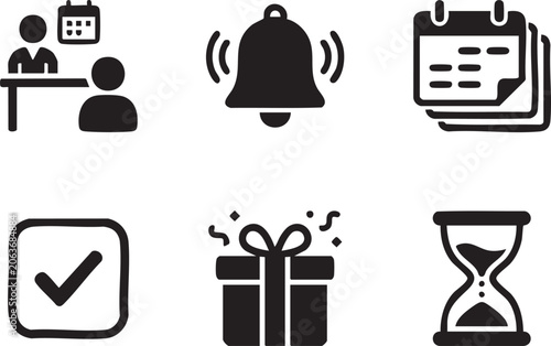 Business Conference and Celebration Event Solid Icon Sets, Professional Corporate Event and Party Celebration Vector Glyph Icon Bundle