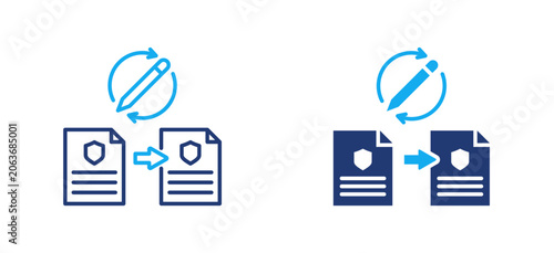 Foto Policy Update Line Glyph dual color style collection