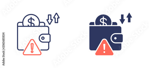 Photos Financial Exposure Line Glyph dual color style collection