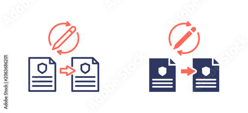 Konstfotografi Policy Update Line Glyph dual color style collection