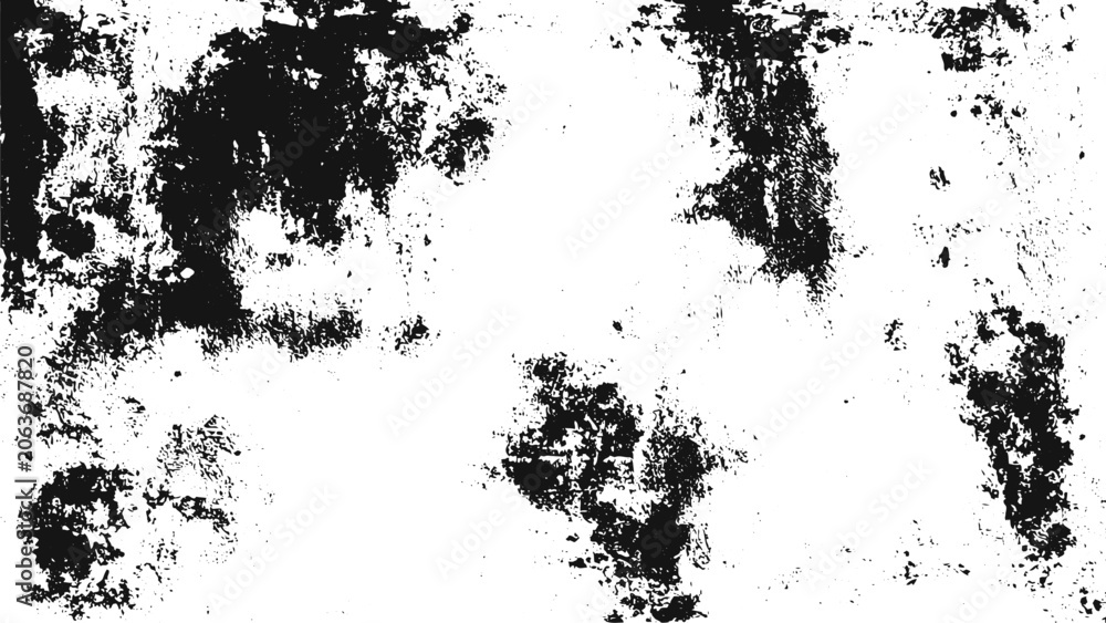 Obraz premium Abstract Grunge Overlay Vector with Screen Print Texture Rolled Ink Marks Concrete Wall Distress and Worn Mask Pattern Elements.