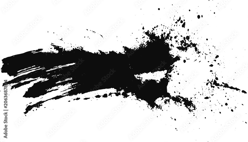 Obraz premium Distressed Brush Texture with Rough Ink Strokes Grunge Wear Effects and Expressive Artistic Composition.