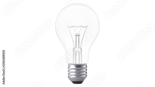 Foto 3D render of an unlit glass light bulb isolated