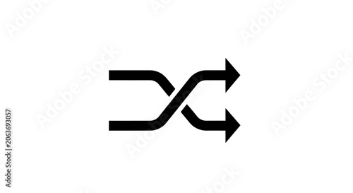 Fotografie Black arrows crossing each other.