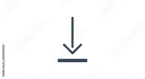 Black Arrow Pointing Down Icon.