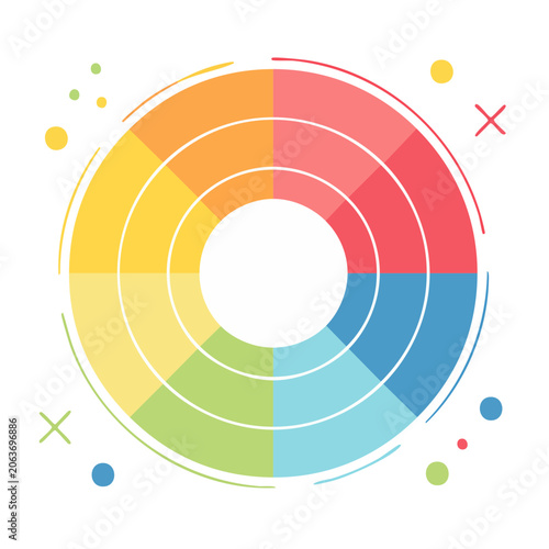 Flat design target with concentric circles