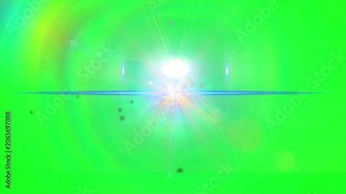 Green screen with bright light effects