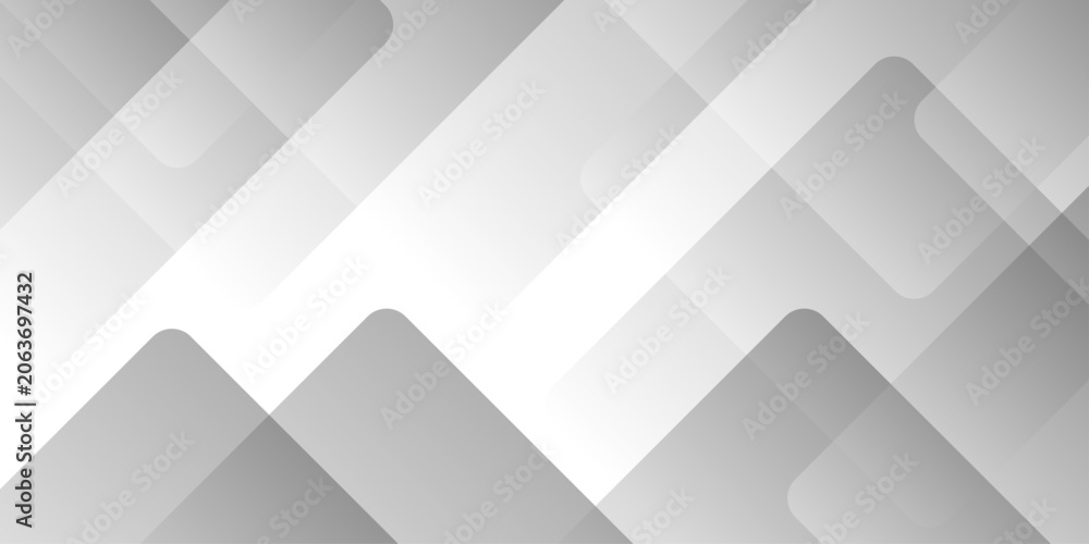 Obraz premium Modern Abstract white background design with layers of textured white transparent material in triangle and squares shapes. White color technology concept geometric line vector background.