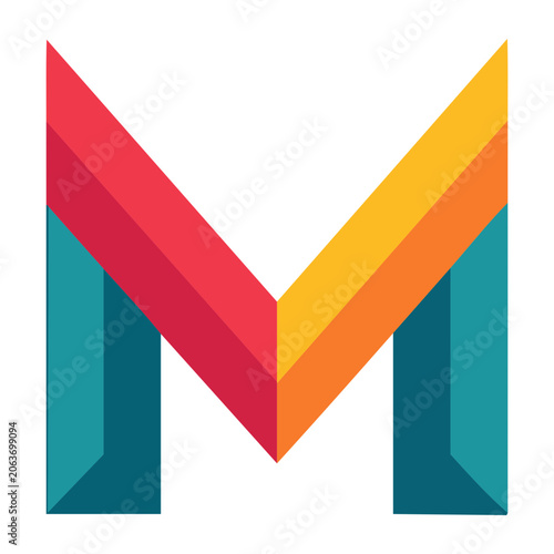 Colorful geometric letter M icon