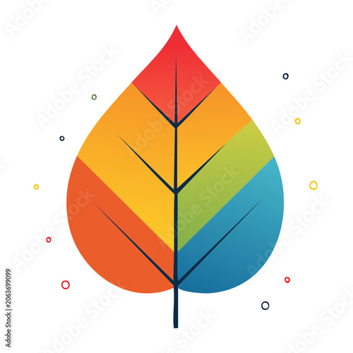Colorful gradient leaf illustration