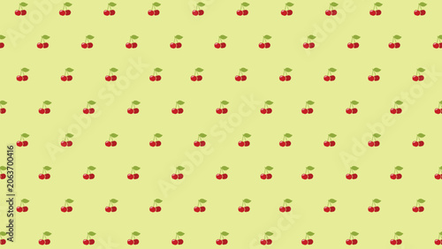cherry pattern. Vector seamless background. Cute red cherry seamless pattern flat fruit repeat background vector illustration