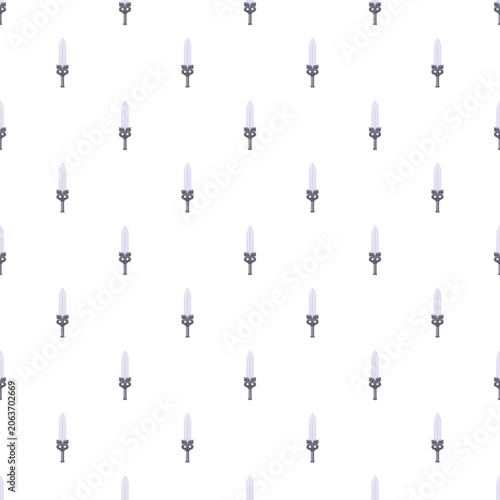 Tableau sur toile Medieval swords creating flat design seamless background