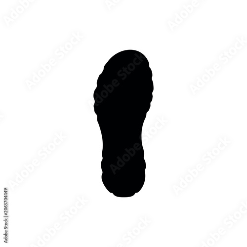 Shoes footprint silhouette icon vector illustration on white background.