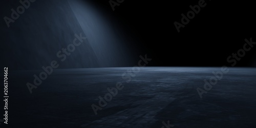 Photos Minimal futuristic 3D showroom dark, geometric architecture, concrete floor