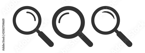 Tableau sur toile Magnifying glass icons, search symbols, vector illustration isolated on white ba
