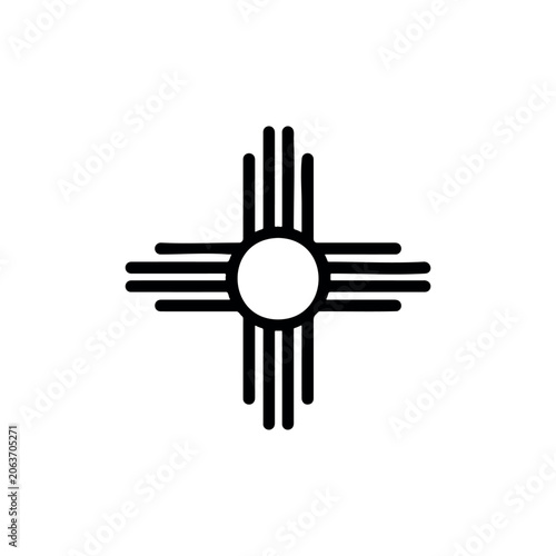 Sun symbol silhouette icon vector illustration on white background.