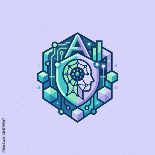 A digital shield icon representing advanced machine learning technology