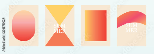 Summer gradient vector backgrounds social media stories abstract shapes vibrant colors fluid design modern template mobile app UI branding