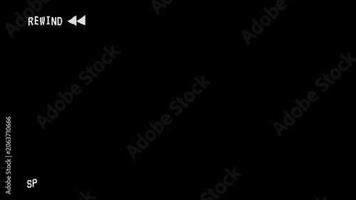 vhs rewind tape animation transparent background. Overlay Loop 4K video resolution