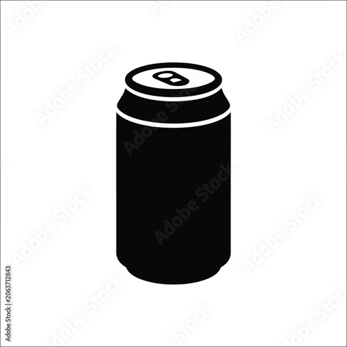 Soda can silhouette on a white background simple graphic design