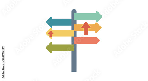 Colorful Directional Sign Post Arrows.