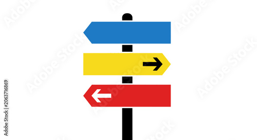 Colorful Directional Sign Post Pointers.