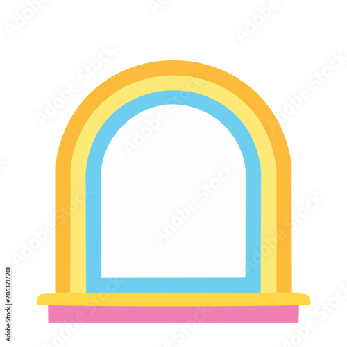 Colorful flat design arch window icon