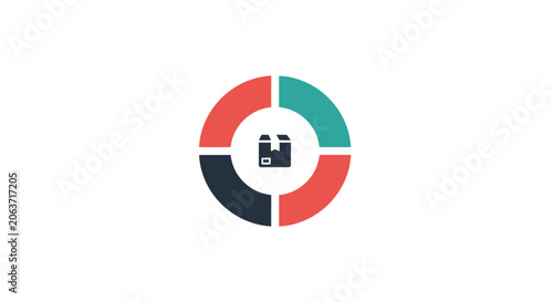 Vászonkép Colorful pie chart business graph.