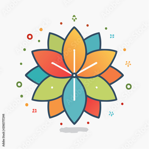 Colorful Geometric Flower Mandala Design