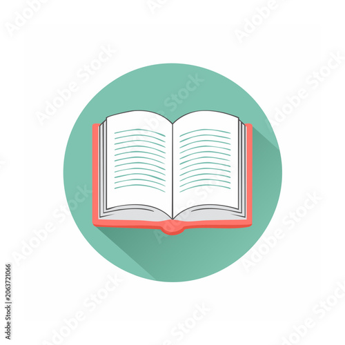Flat design gear icon with teal and red
