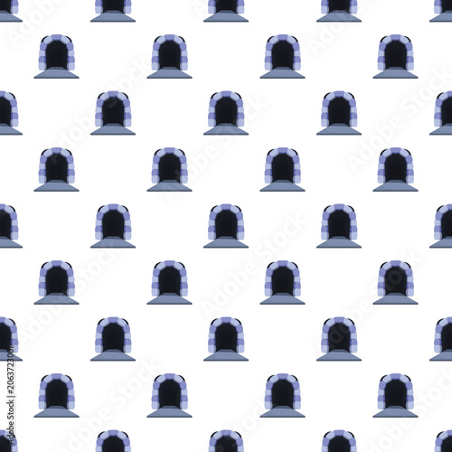Εκτύπωση καμβά Fantasy cave entrance archways creating a seamless background pattern