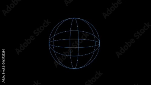 Abstract Wireframe 3D Globe