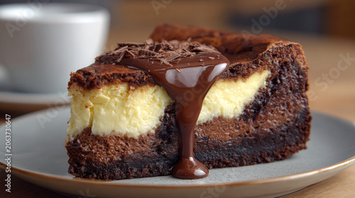 close up of delicious chocolate cake