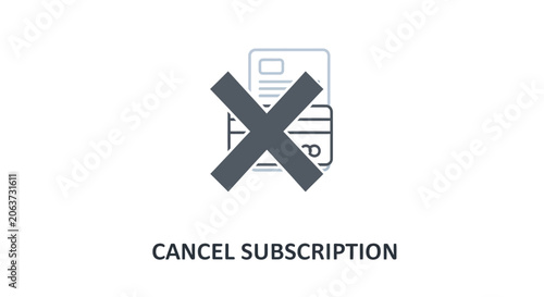 Bild auf Leinwand Cancel subscription button icon.
