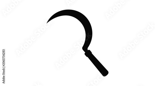 Photos Black sickle silhouette against a white background silhouette