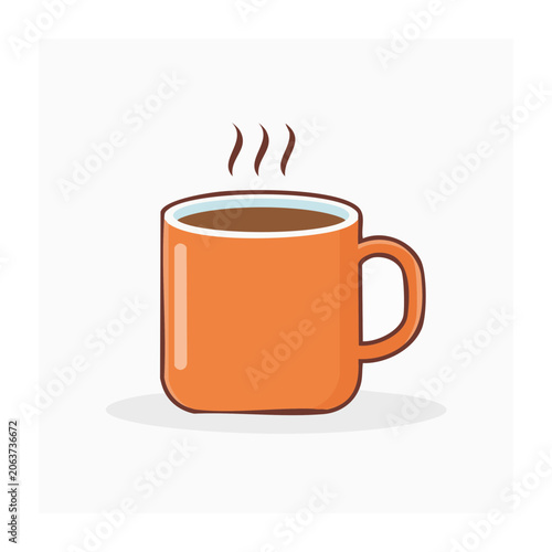 Flat design coffee cup with steam