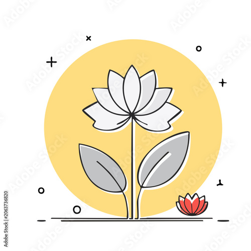 Flat design sunflower vector illustration